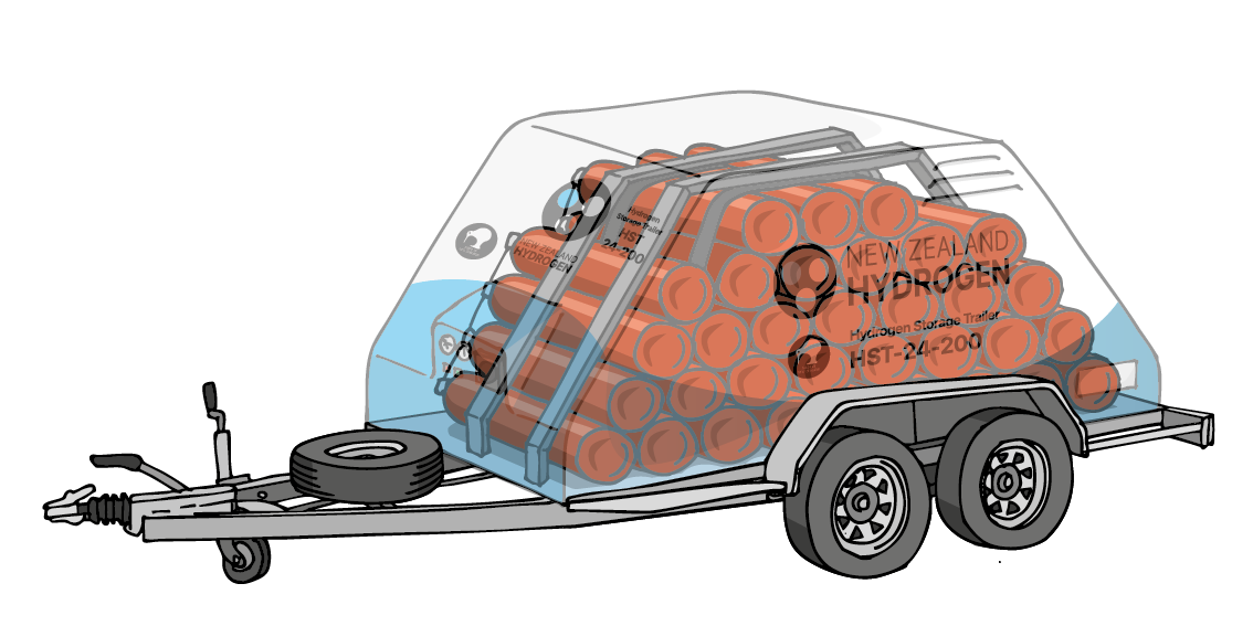 Cutaway illustration of the HST-24-200 showing its internal hydrogen cylinders and supporting frame