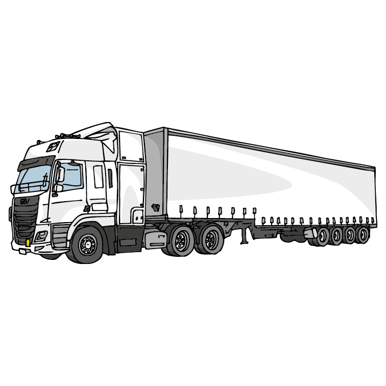 Illustration of a New Zealand-built GBV fuel cell tractor and trailer